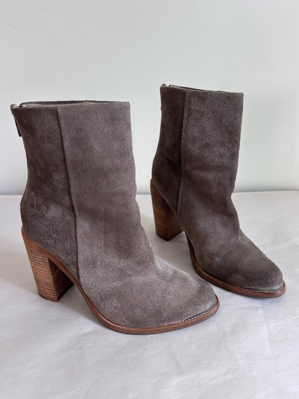 AllSaints High Hessian Mushroom Suede Boots EU 38 / US 8